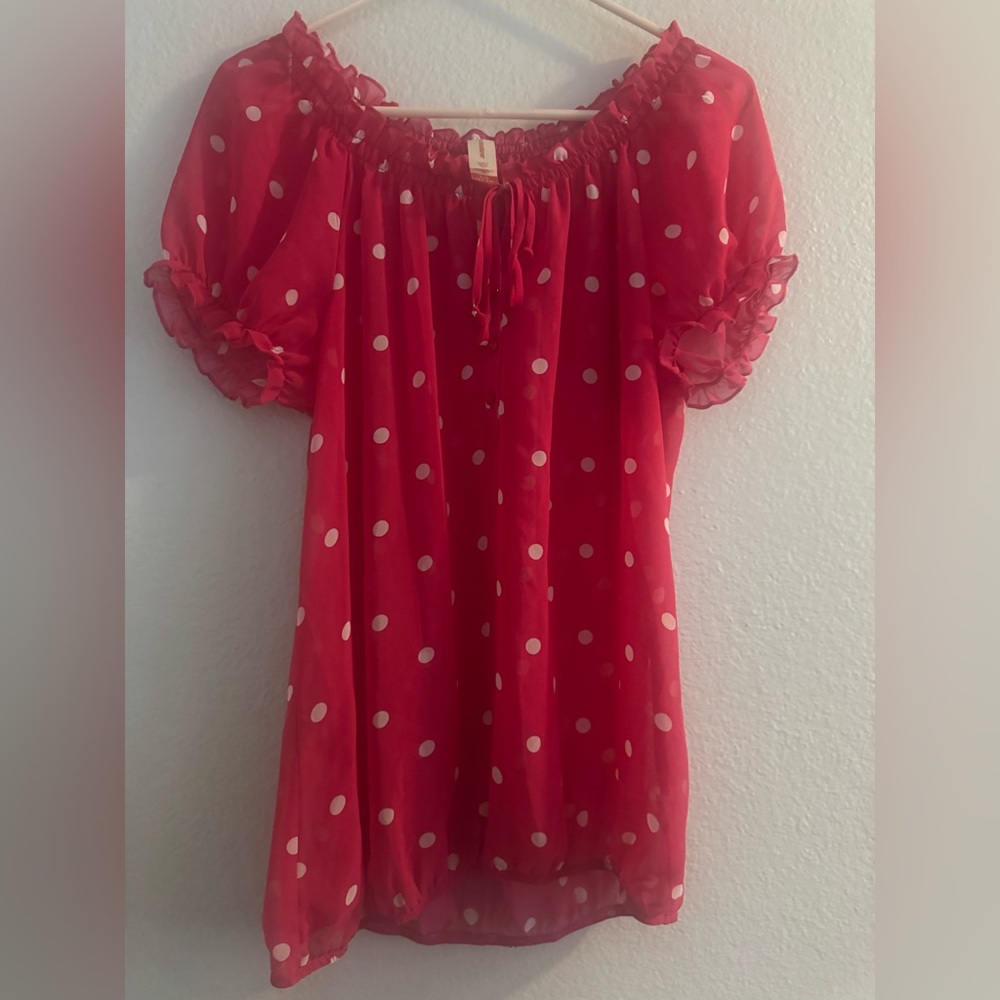 No Boundaries Red and White Top